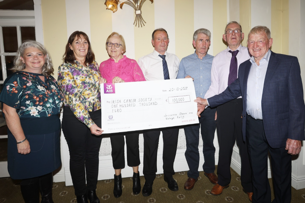 cheque presentation to irish cancer society